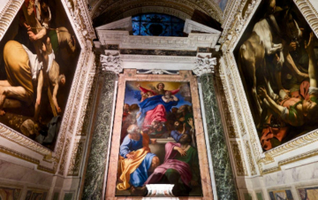 Screenshot. Gli artisti e la loro storia. Caravaggio, Crocifissione di San Pietro: Guida TV  - TV Sorrisi e Canzoni